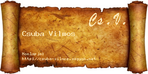 Csuba Vilmos névjegykártya
